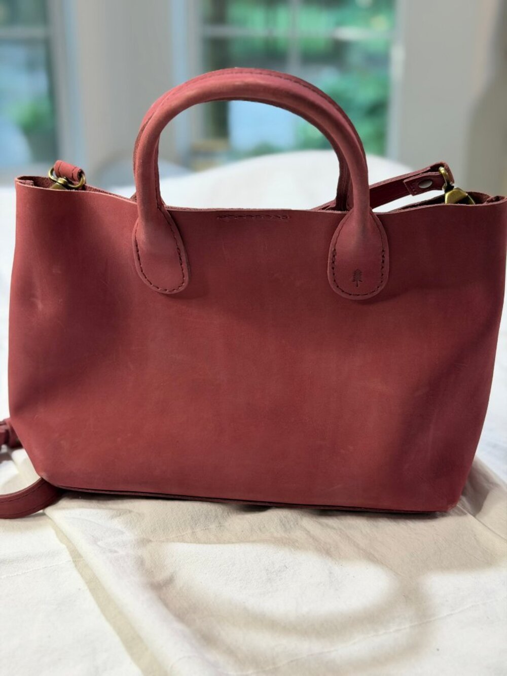 Portland Leather - Mini Cross body tote in Dusty Rose - Picture 5 of 5